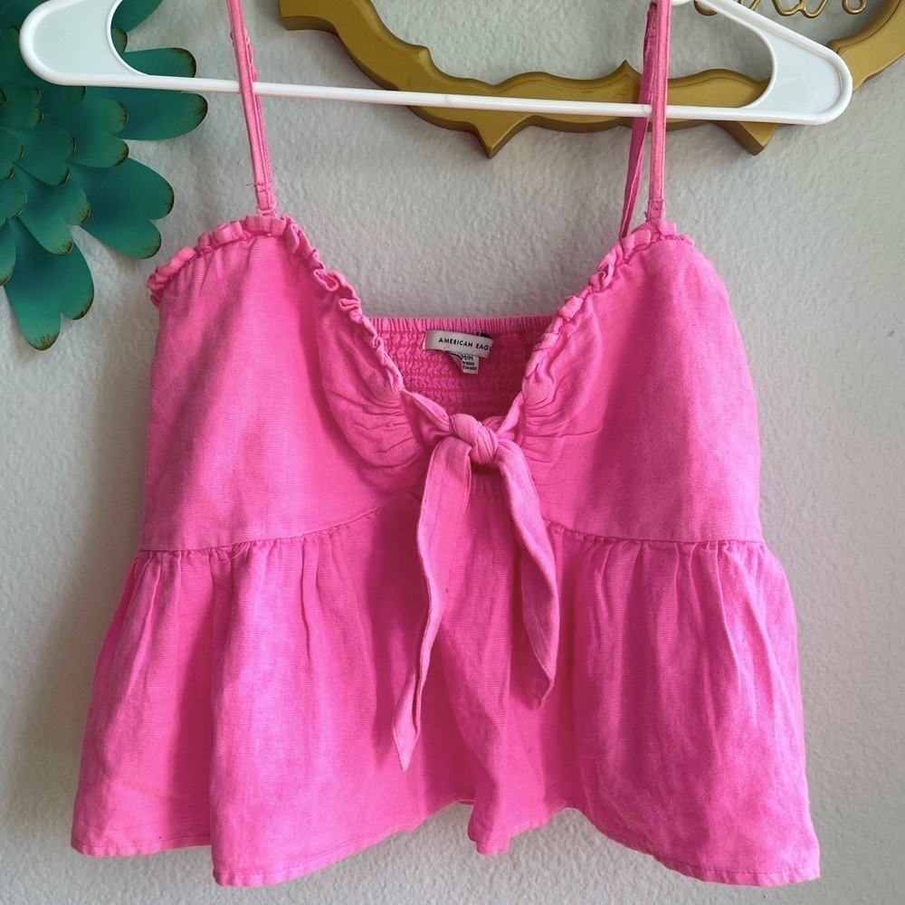 American Eagle Outfitters pink tie top